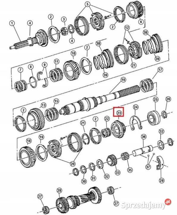 KOŁO ZĘBATE SKRZYNI JEEP WRANGLER 0304 ORYGINAŁ Skrzynie biegów manualne