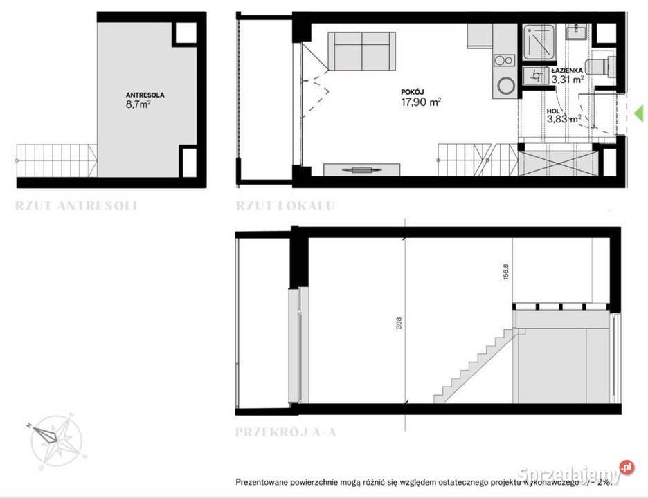 1pok 33met Gabryjela Narutowicza ANTRESOLA Wrocław