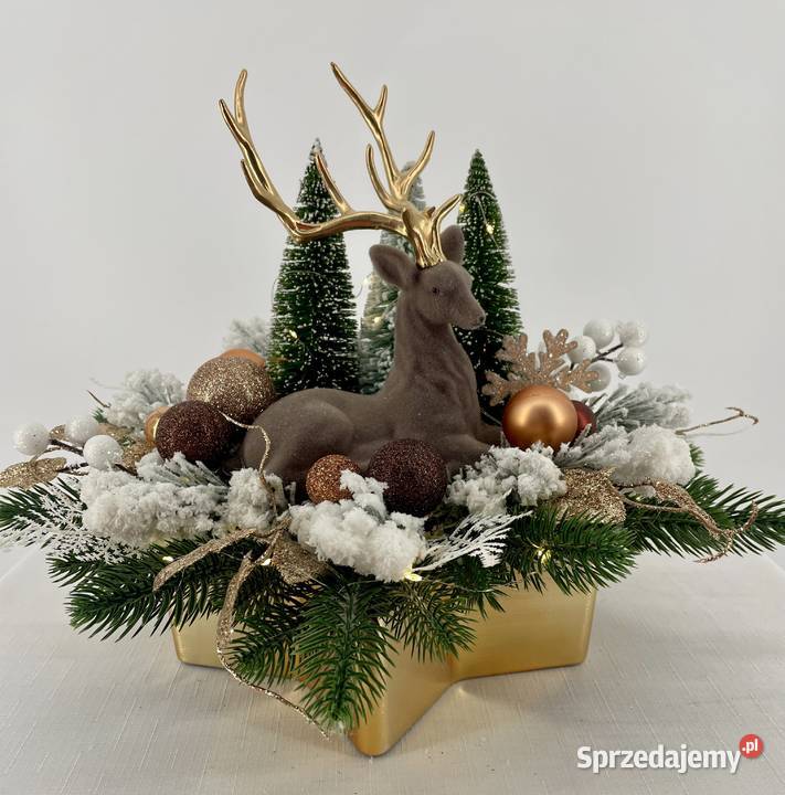 Elegancki świąteczny stroik z jeleniem i Latosówka