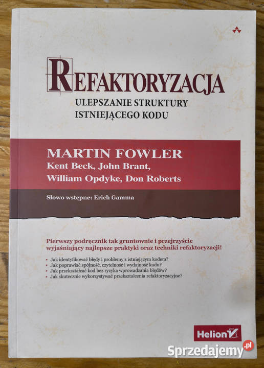 Refaktoryzacja Martin Fowler Ulepszenie Sosnowiec