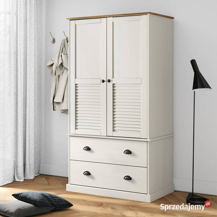 Szafa VIGO biała 90x55x176 lite drewno sosnowe