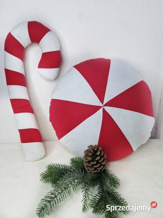 Zestaw świąteczny poduszka i laska cukrowa podkarpackie Boreczek