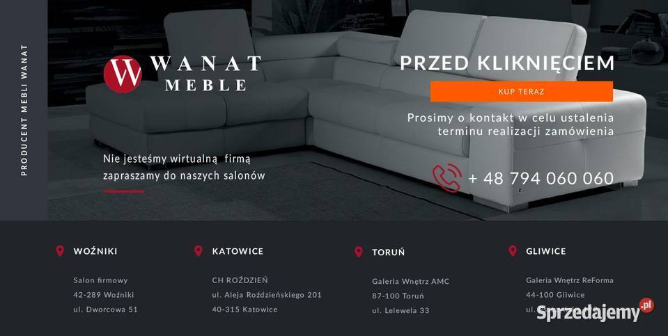 Nowoczesna Kanapa z Otomaną Chrom Skóra Tkaniny Gdańsk sprzedam