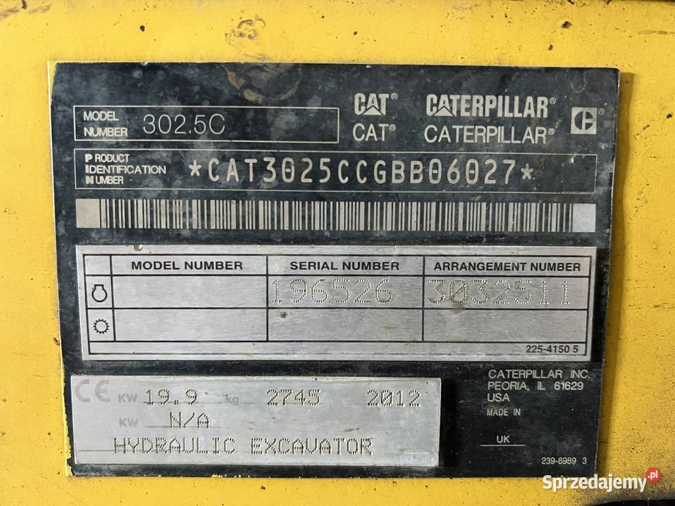 Minikoparka gąsienicowa Cat 3025C Koparki Zator
