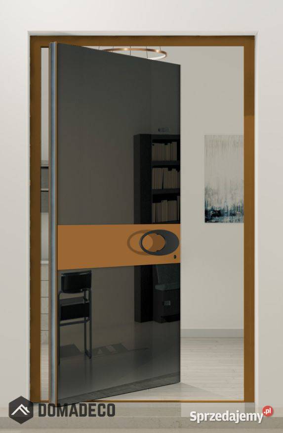 PIVOT VL20B czarne szklane aluminiowe drzwi