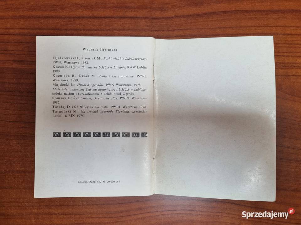 Ogród Botaniczny UMSC w Lublinie Przewodnik prl Książki i Podręczniki Lublin