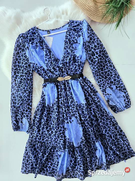 Sukienka z siateczki print panterka blue Rozmiar 36(S) Wodzisław Śląski