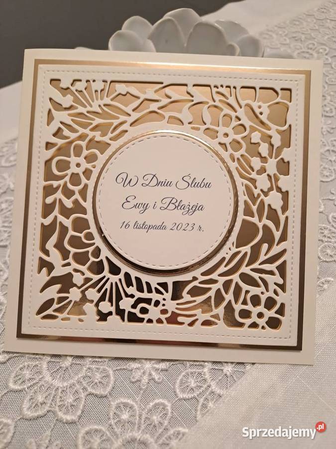 Kartka w kopercie z okazji ślubu Strzebiń