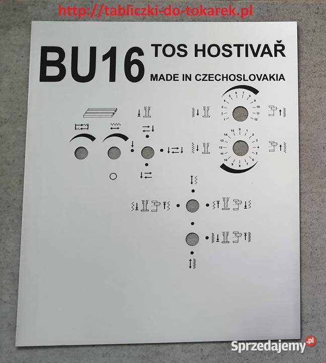 Szlifierka TOS BU16 Tabliczka Tabliczki Pozostałe Zelów