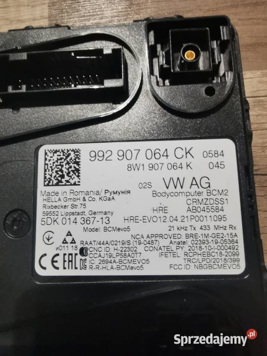 MODUŁ KOMFORTU BCM AUDI 8W1907064K 992907064CK osobowe