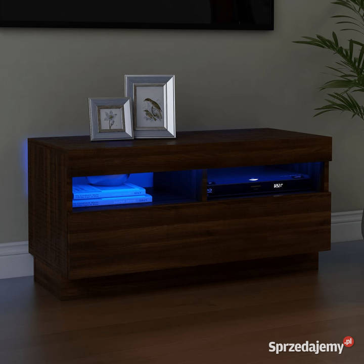 Szafka pod TV z oświetleniem LED brązowy dąb sprzedam
