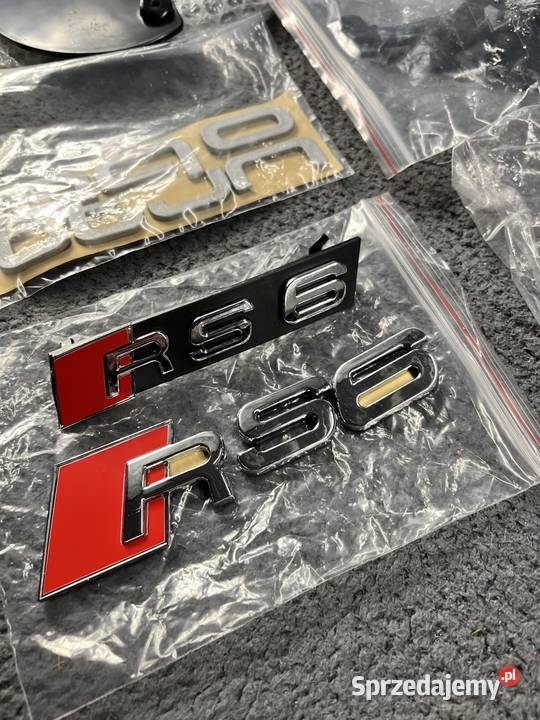 Emblematy Audi RS6 C8 4K quattro czarne logo Warszawa