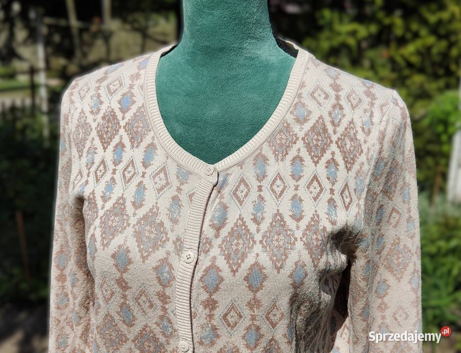 Beżowy sweter kardigan Esmara 40 wzór aztec boho zachodniopomorskie Szczecin