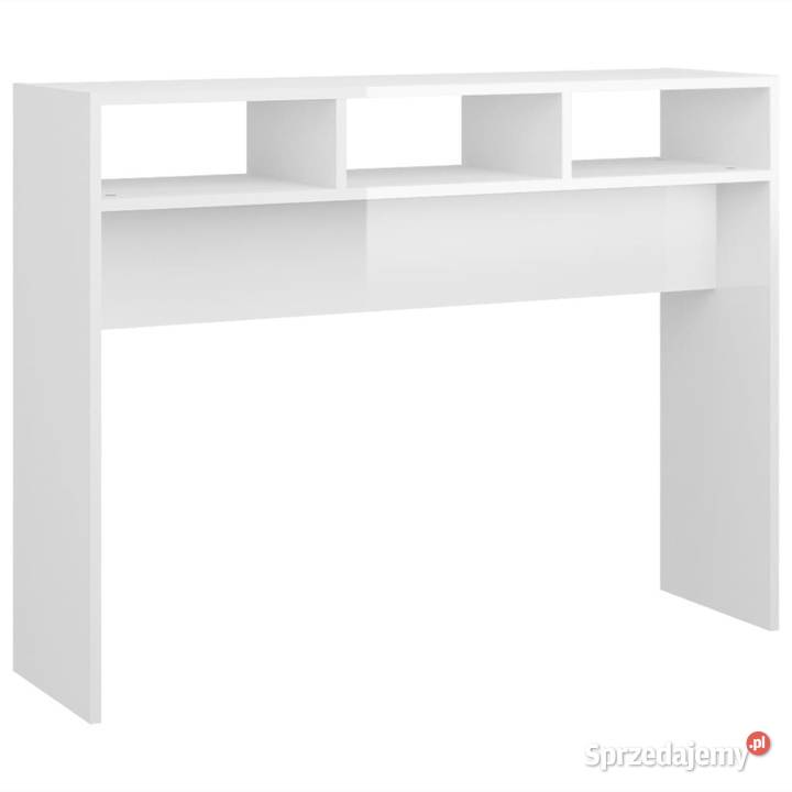 Stolik konsolowy biały wysoki połysk 105x30x80 Warszawa