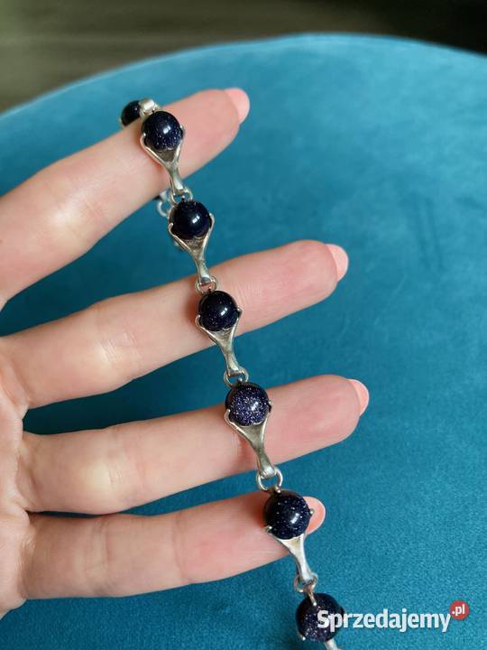 Nowy komplet srebro bransoletka kolczyki Noc Biżuteria dla Pań Nisko