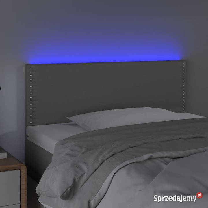 Zagłówek do łóżka z LED szary 90x5x7888 sztuczna Warszawa