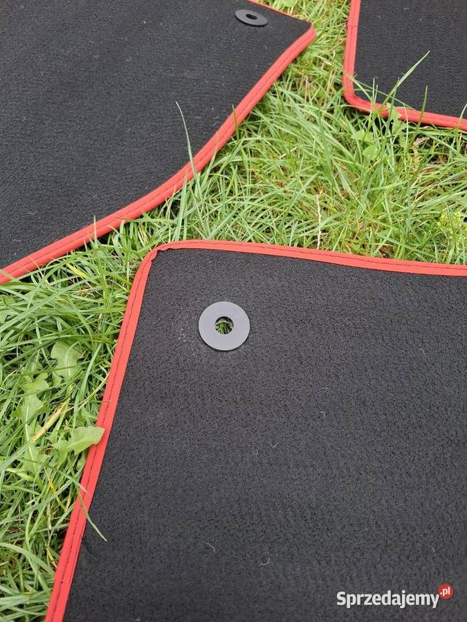 Beżowe dywaniki samochodowe welurowe z czerwoną Otwock sprzedam