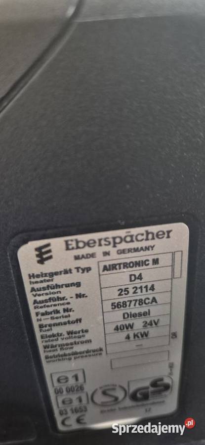 Ogrzewanie postojowe Eberspaecher Airtronic D4 ciężarowe Pleszew