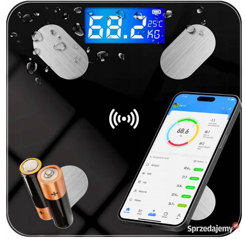 WAGA ŁAZIENKOWA ANALITYCZNA SLIM 180 SMART 26w1 czarny Warszawa sprzedam