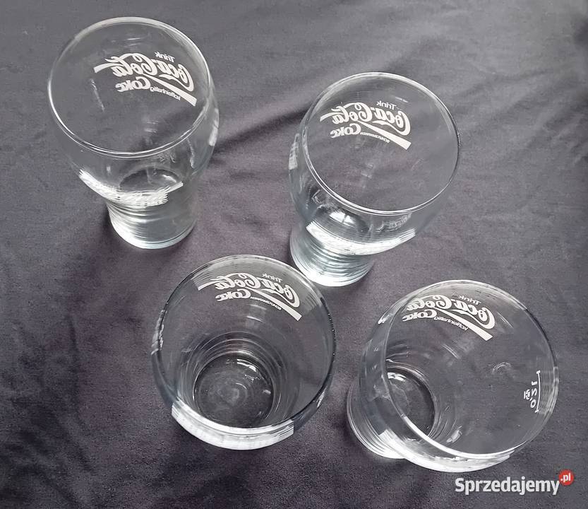 Zestaw 4 kolekcjonerskich szklanek Coca Cola 02 Porcelana i szkło Koźminek