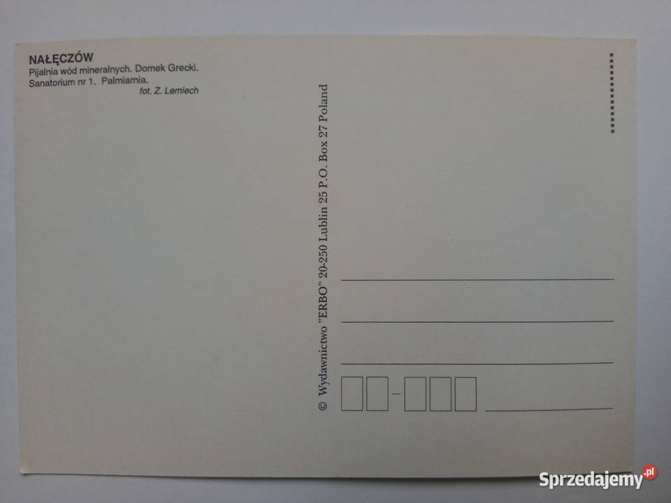 Pocztówka Nałęczów lata 90te Dąbrowa Górnicza