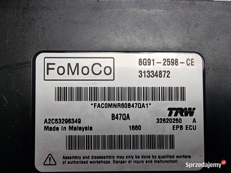 MODUŁ VOLVO V40 31334872 HAMULCA RĘCZNEGO Lipno