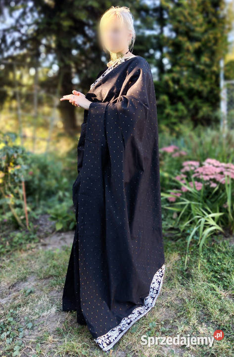 Czarne bawełniane sari saree saari Bollywood Szczecin