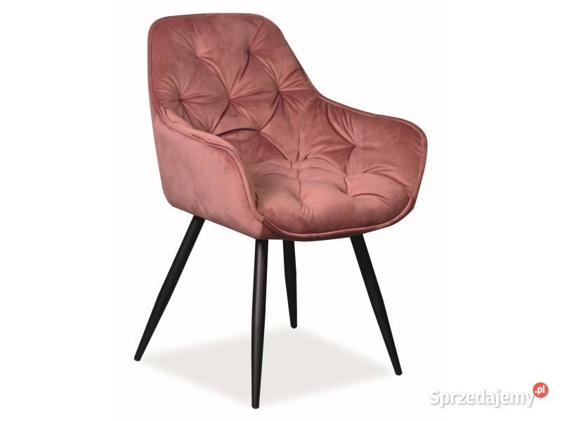 krzesło,fotel  różowy  welur GLAMOUR NOWE