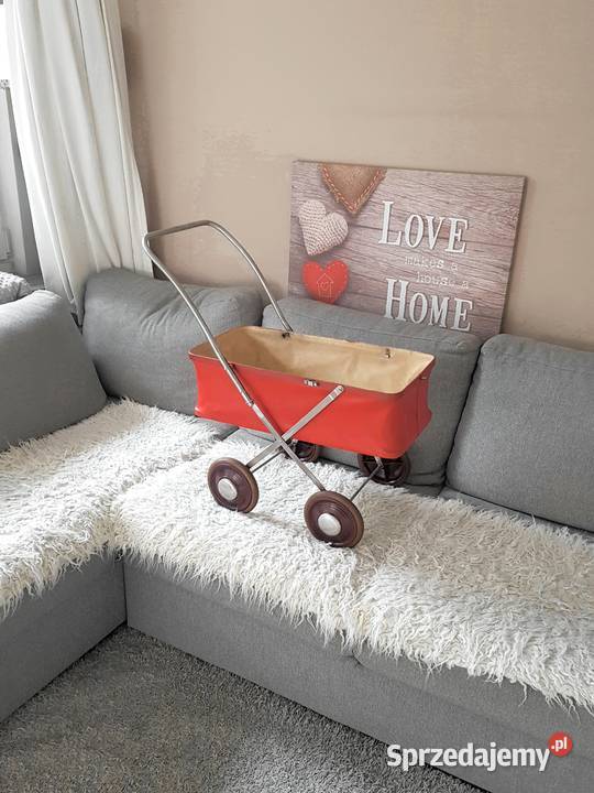 Kwietnik stary wózek lalek PRL retro loft