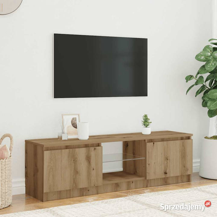 Szafka pod TV z oświetleniem LED dąb artisan Warszawa