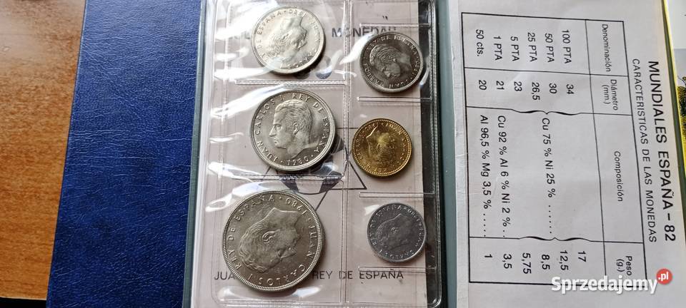 Stare monety 1980 Hiszpania set Mundial 1982 2 Lesko