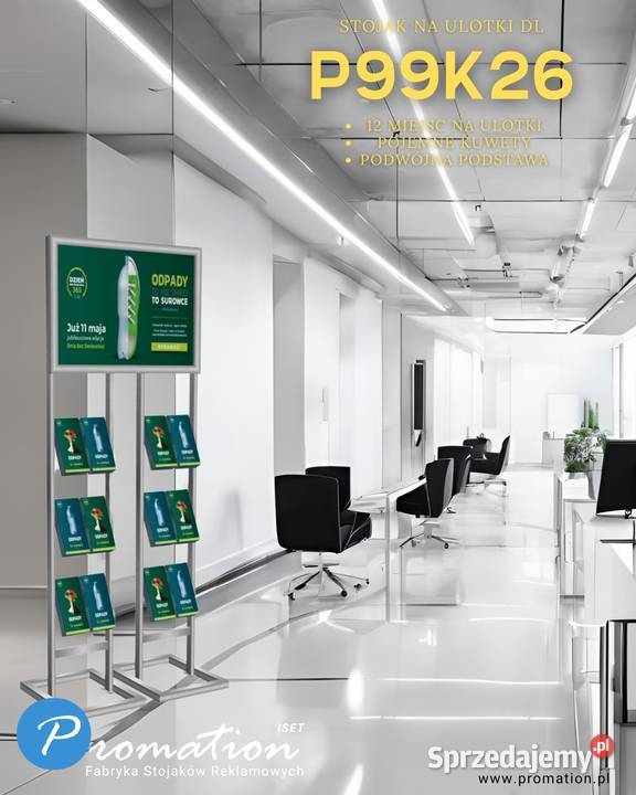 Stojak dwusegmentowy na ulotki i plakat A2 małopolskie Kraków