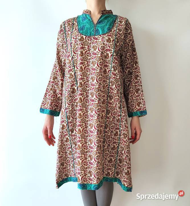 Tunika indyjska sukienka XXL 44 bawełna vintage zachodniopomorskie Szczecin
