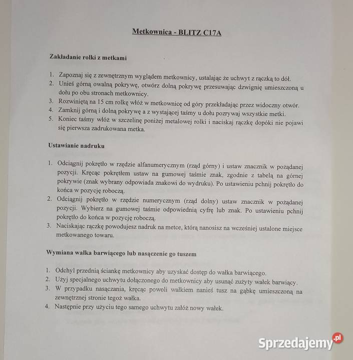 Metkownice dwurzędowe firmy Blitz C17A nowe Rudziniec