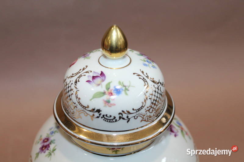 Porcelanowa amfora w kwiaty wys 21 475 Szczecin