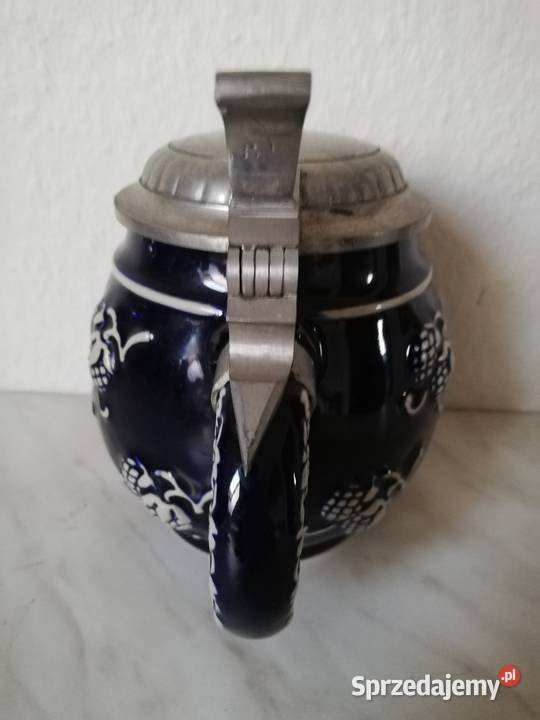 Stary sygnowany kufel granat z dekielkiem sprzedam