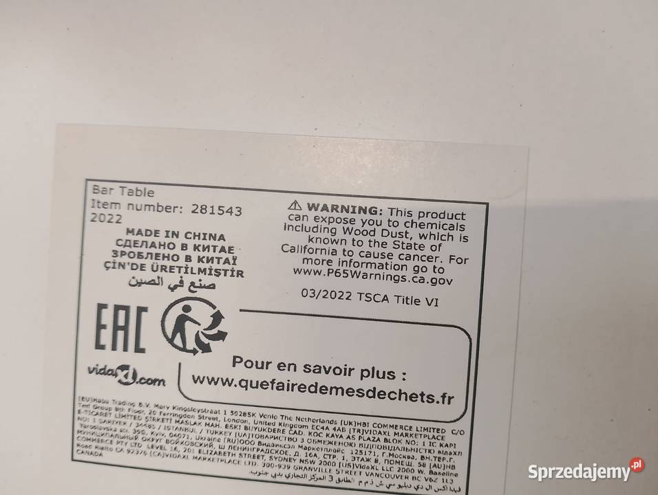 Stolik barowy czarny