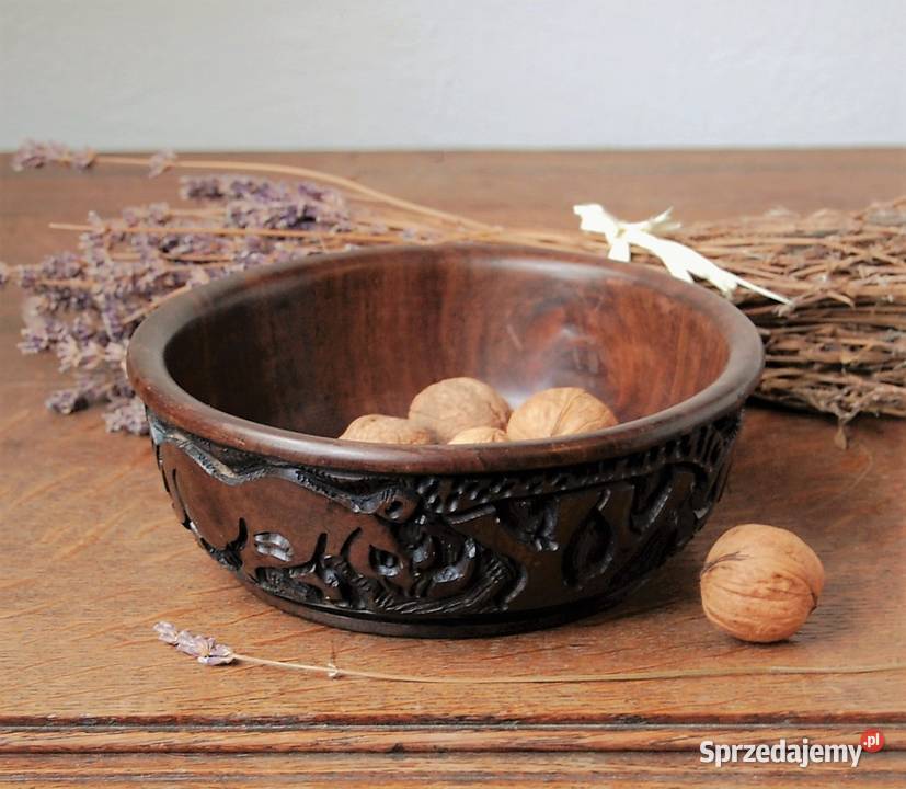 Afrykańska misa miska rzeźbiona drewno heban Lublin