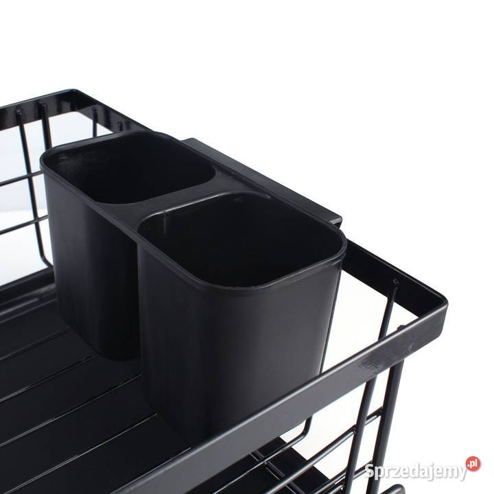 Dwupoziomowa suszarka ociekacz z tacką czarna czarny Suszarki i ociekacze Poznań