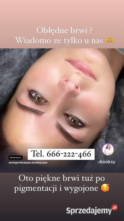 Makijaż permanentny brwi pudrowe ombre Katowice