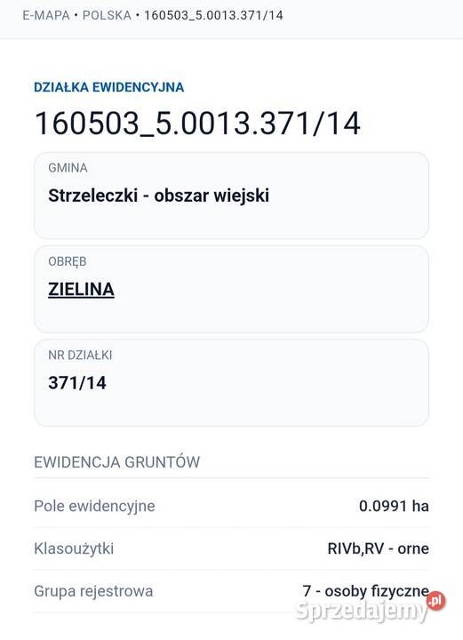 Działki budowlane 37114 3718 udział w drodze opolskie Zielina
