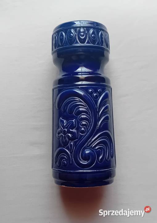 Ceramiczny kobaltowy wazon VEB Grafenroda model Koźminek
