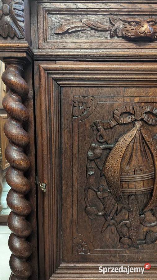 Piękna komodaszafka neorenesans dąbsklep Dąbrowa Dąbrowa Górnicza