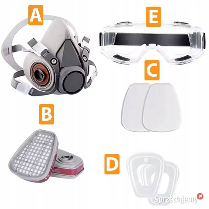 Maska Ochronna 6200 PRO Zestaw 8 w 1 z Okularami małopolskie Ludźmierz