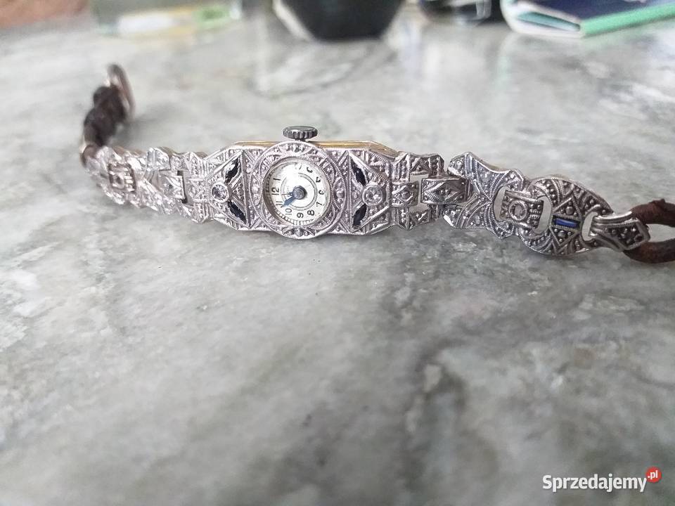Złoty zegarek z diamentami i szafirami Szczecin