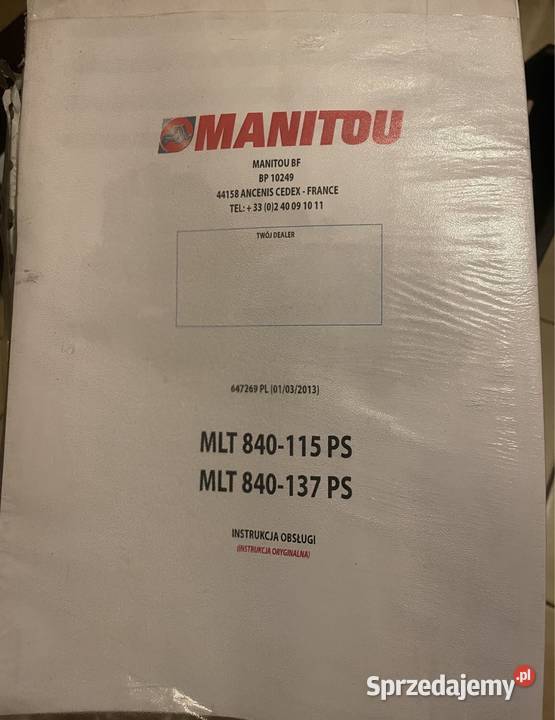 Instrukcja obsługi MANITOU ładowarka teleskopowa Biczyce Górne