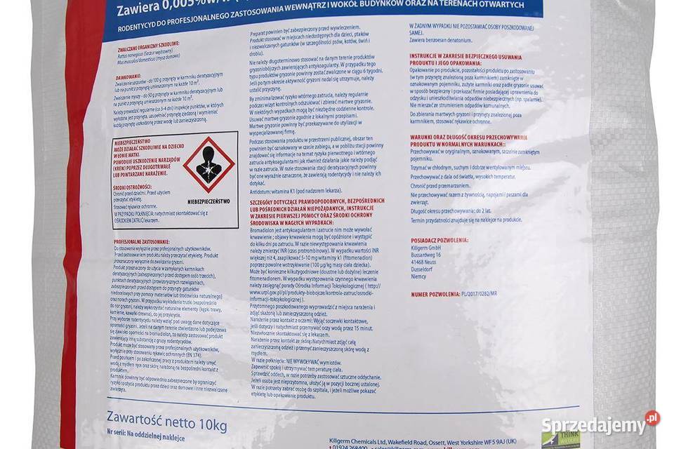 Trutka zbożowa ziarno środek Bromabait na myszy Dla gryzoni mazowieckie Cieśle