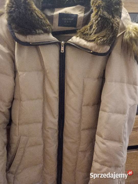 Kurtka zimowa damska Zara brązowy/beżowy podlaskie Białystok