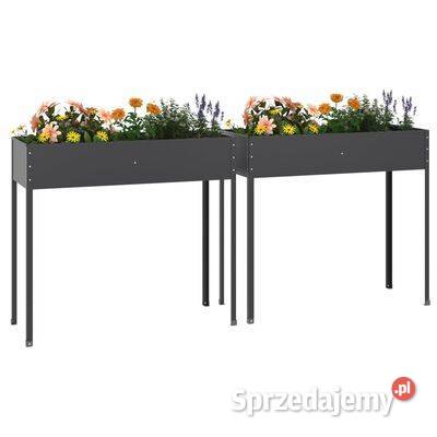 vidaXL Donice ogrodowe 2 antracytowe stal sprzedam