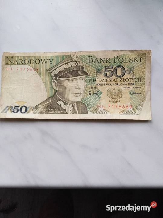 Banknot 50zl Karol Świerczewski 1988r